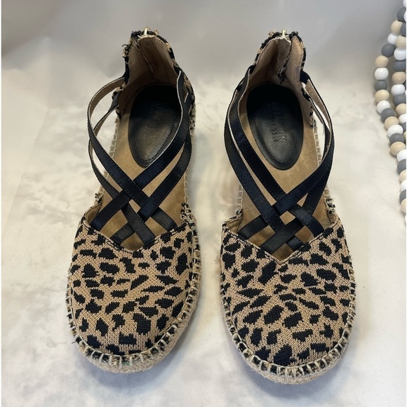 KenethCole REACTION Women's Clo Elastic woven Wedge Sandal Animal Print Size 8.5 - Picture 2 of 11